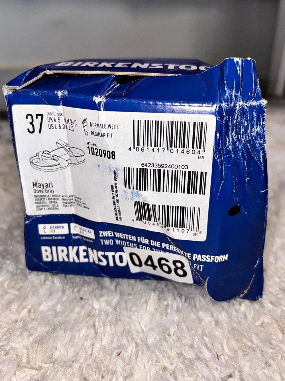 Birkenstock Mayari Dove Taupe Sandals Gray EU 37 NIB/NWT - Picture 10 of 11